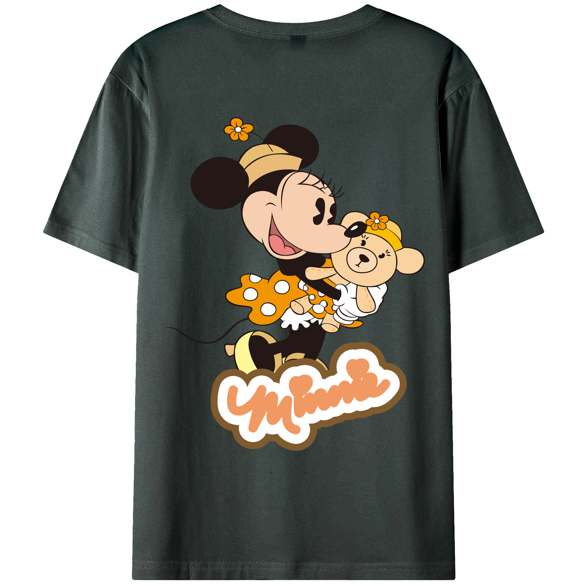 ミッキーマウス Mickey Mouse 綿100％ メンズ半袖Tシャツ（バックプリント） 通気性